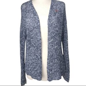 HOLLISTER Cardigan Blue Open Front Sweater Large Lightweight